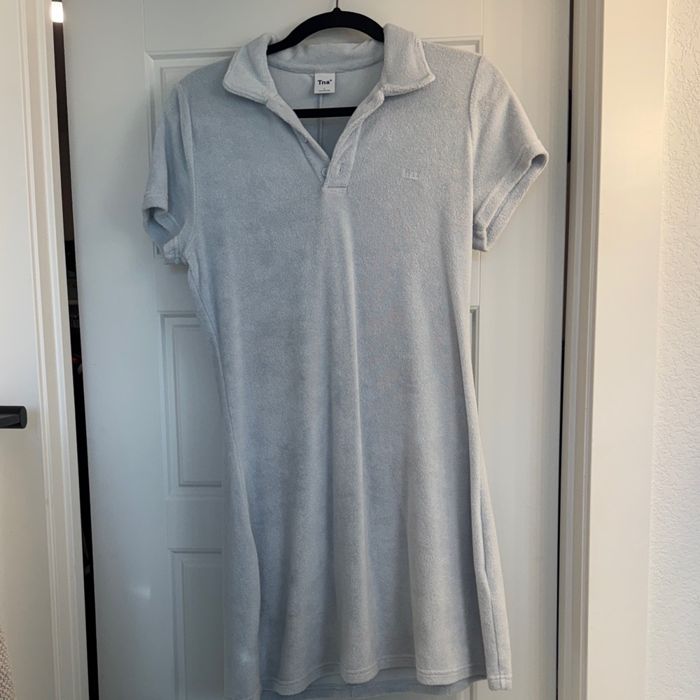 TNA Light Blue Terry Cloth Dress